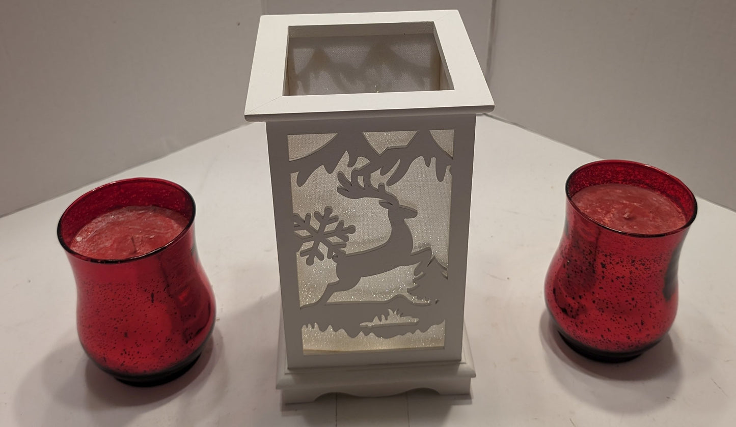 Ensemble de 2 chandelles et 1 lumière