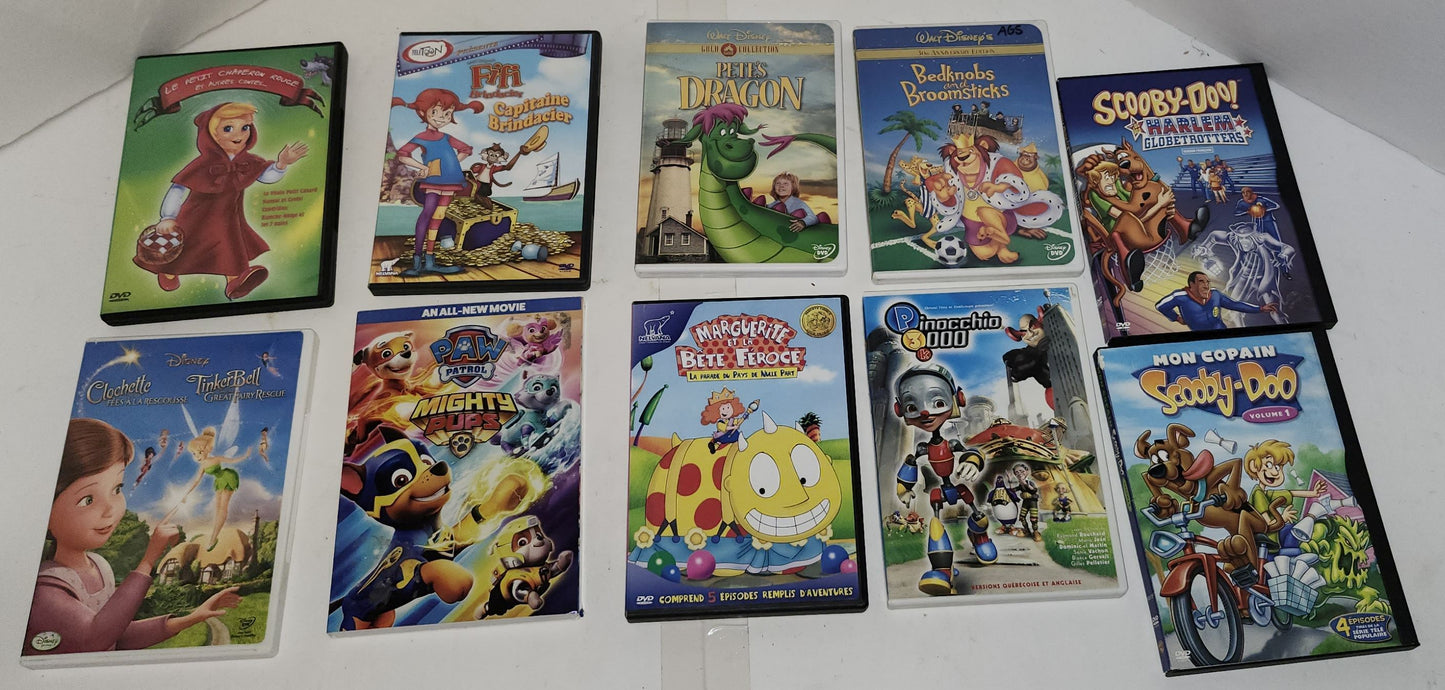 Lot de 10 films d'animation