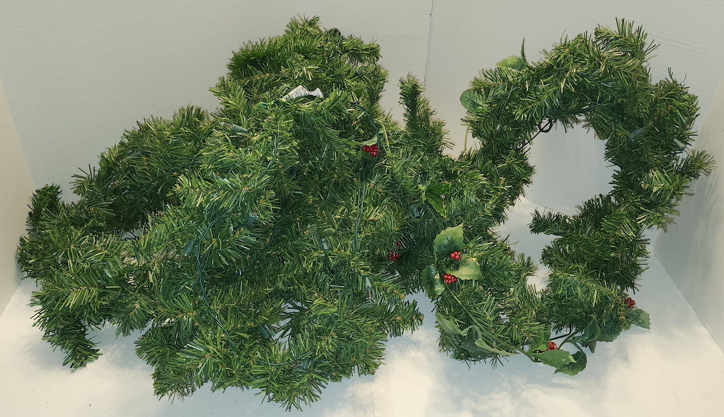 Guirlande en sapin avec lumières