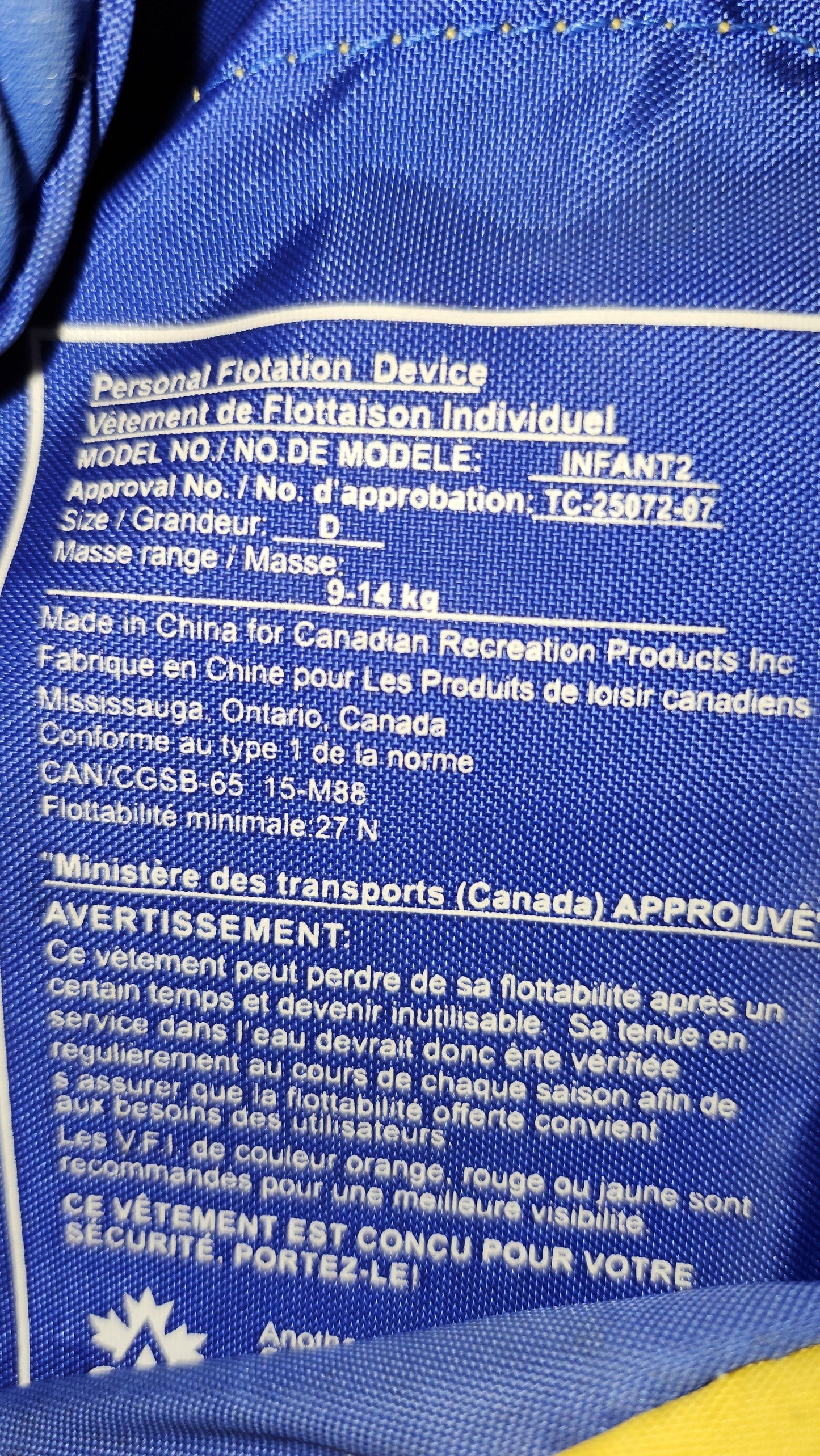 Veste de sauvetage enfant