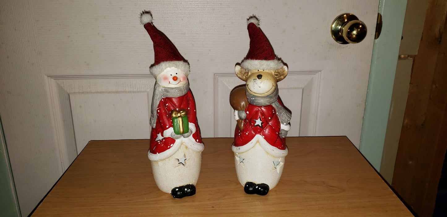 Chandeliers bonhomme de neige et renne