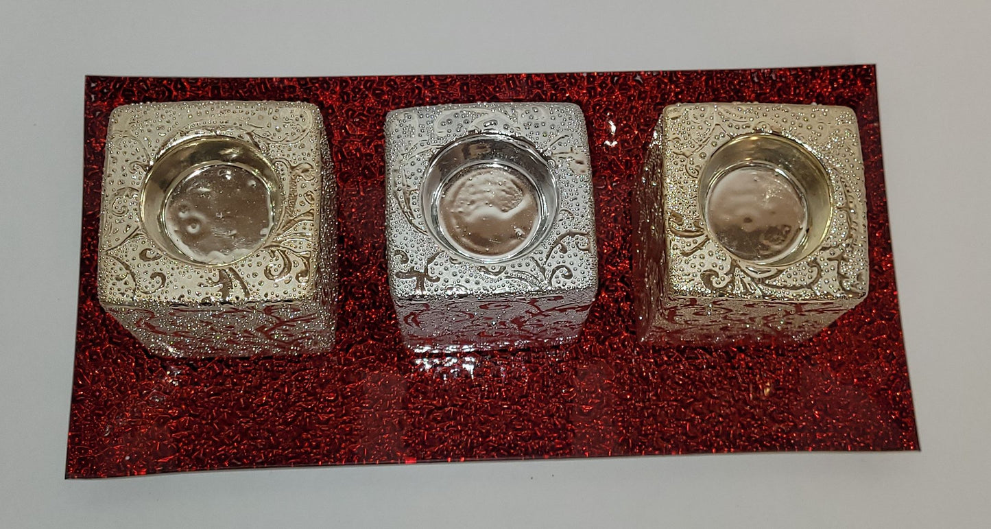 Ensemble de chandeliers avec plateau