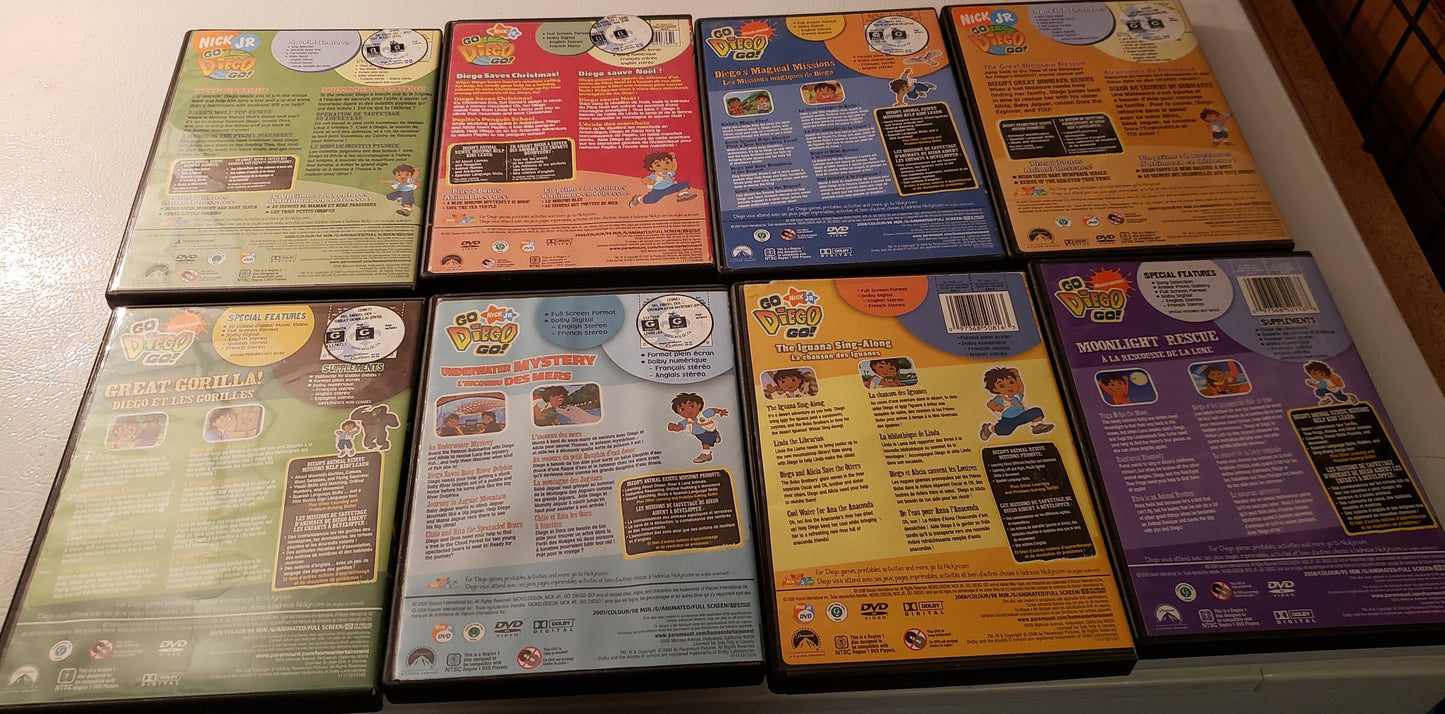 Lot de 8 DVD de Go Diego Go!