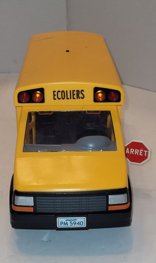 Autobus scolaire de marque Playmobil City Life avec lumières clignotantes