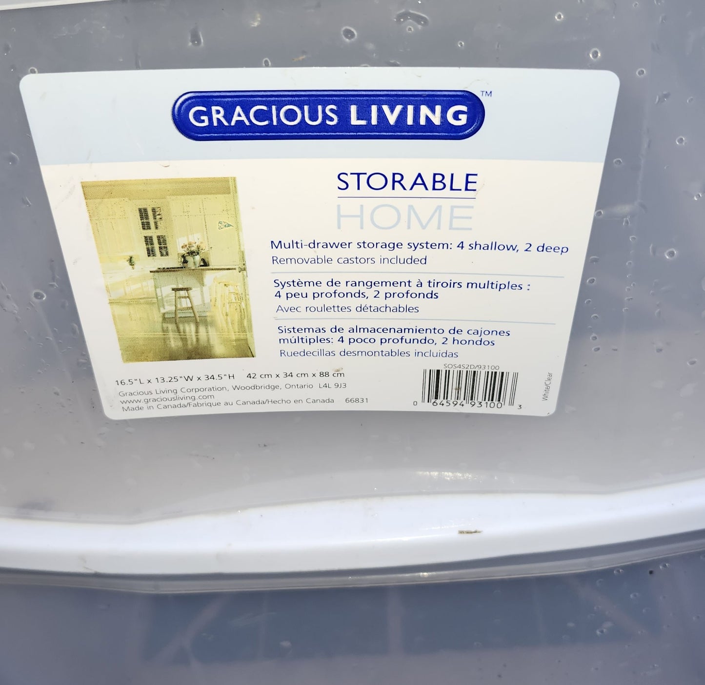 Classeur en plastique 6 tiroirs Gracious Living