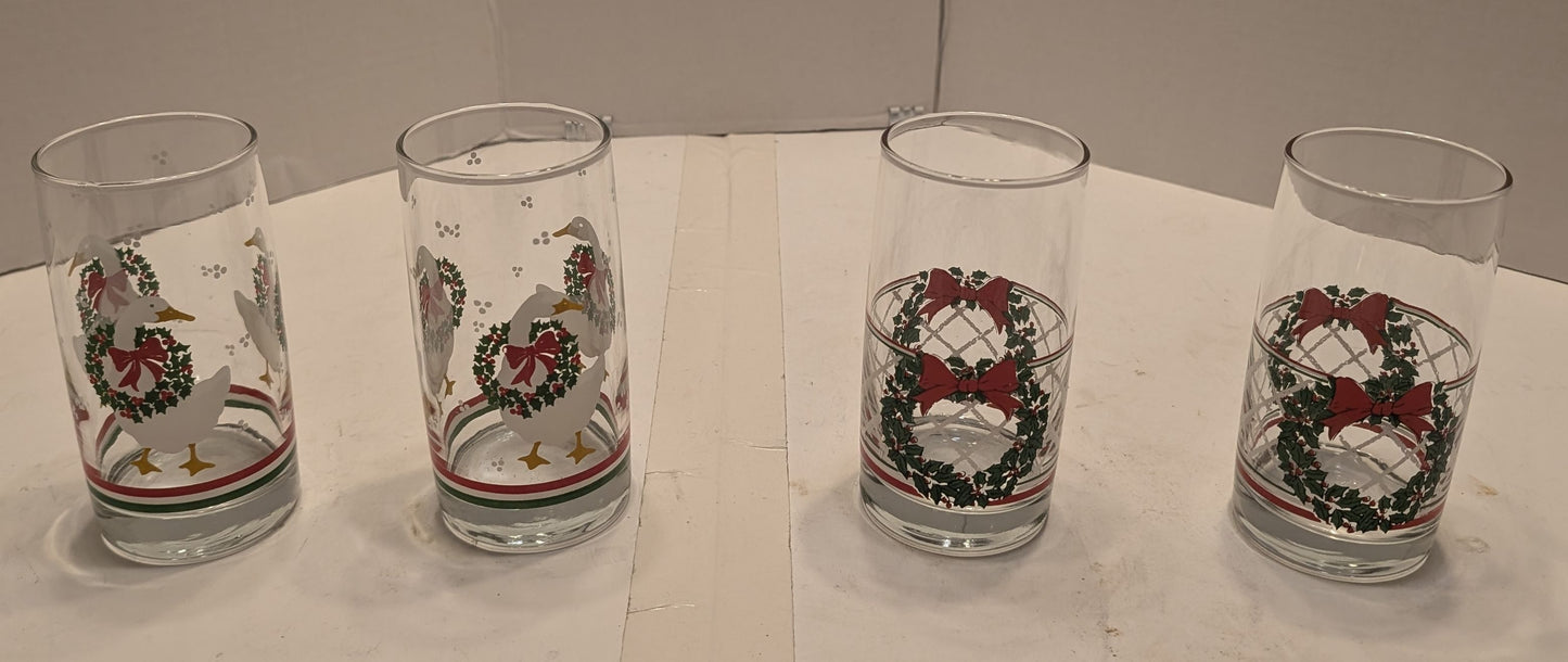 Ensemble de 4 verres de Noël en vitre