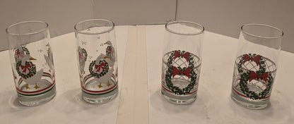 Ensemble de 4 verres de Noël en vitre