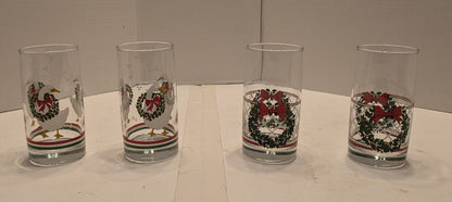 Ensemble de 4 verres de Noël en vitre