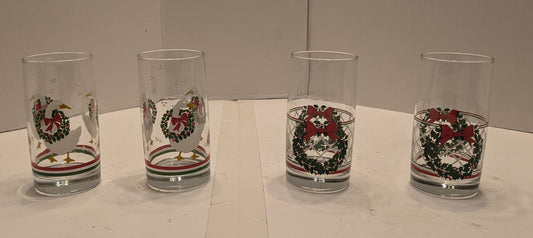 Ensemble de 4 verres de Noël en vitre