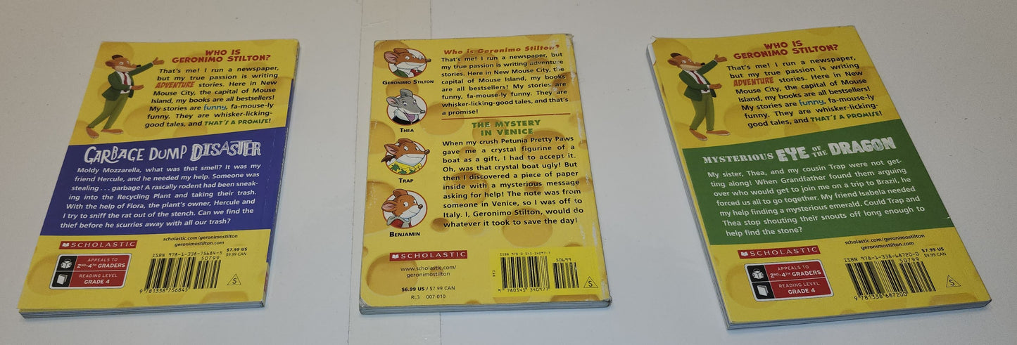 Lot de 3 livres de Geronrino Stilton de Scholastic