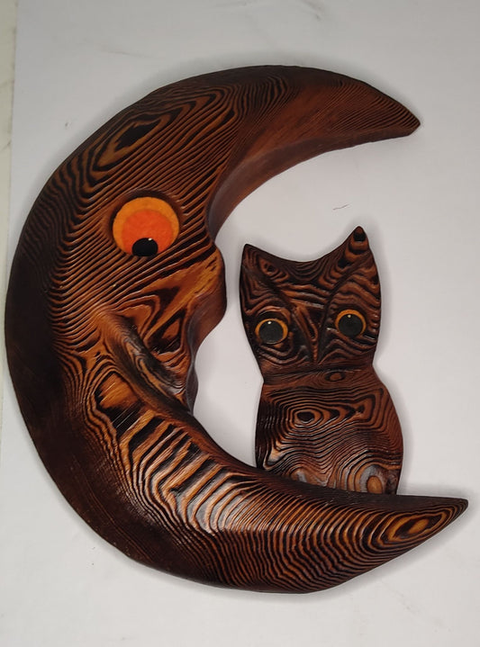 Sculpture chat en bois