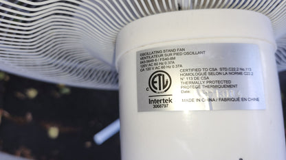 Ventilateur sur pied Intertek