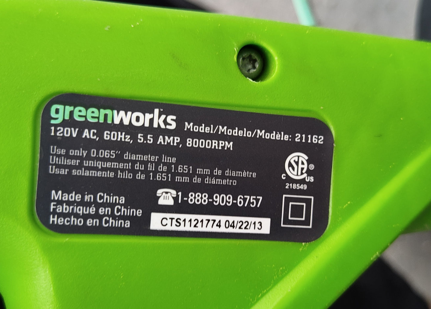 Weed eater / Coupe herbe électrique Greenworks