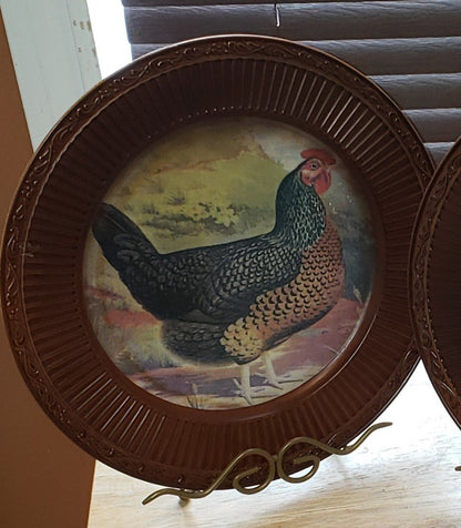 Assiettes décorative avec dessin de coq