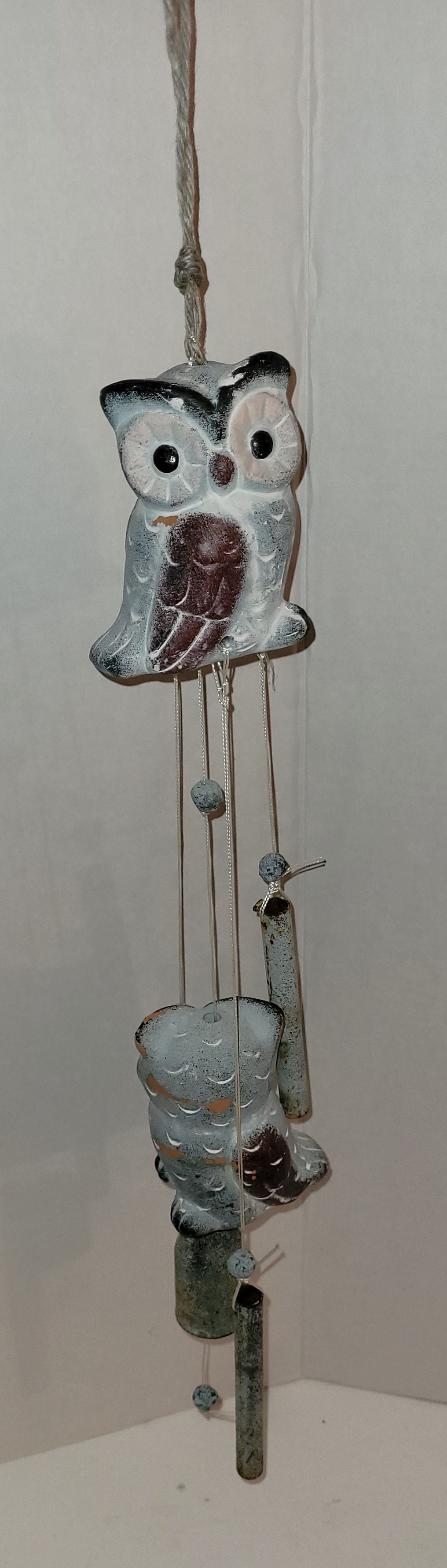 Carillon éolien en métal hibou