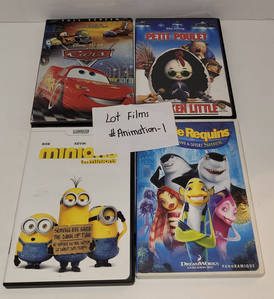 Lot de 4 films d'animation